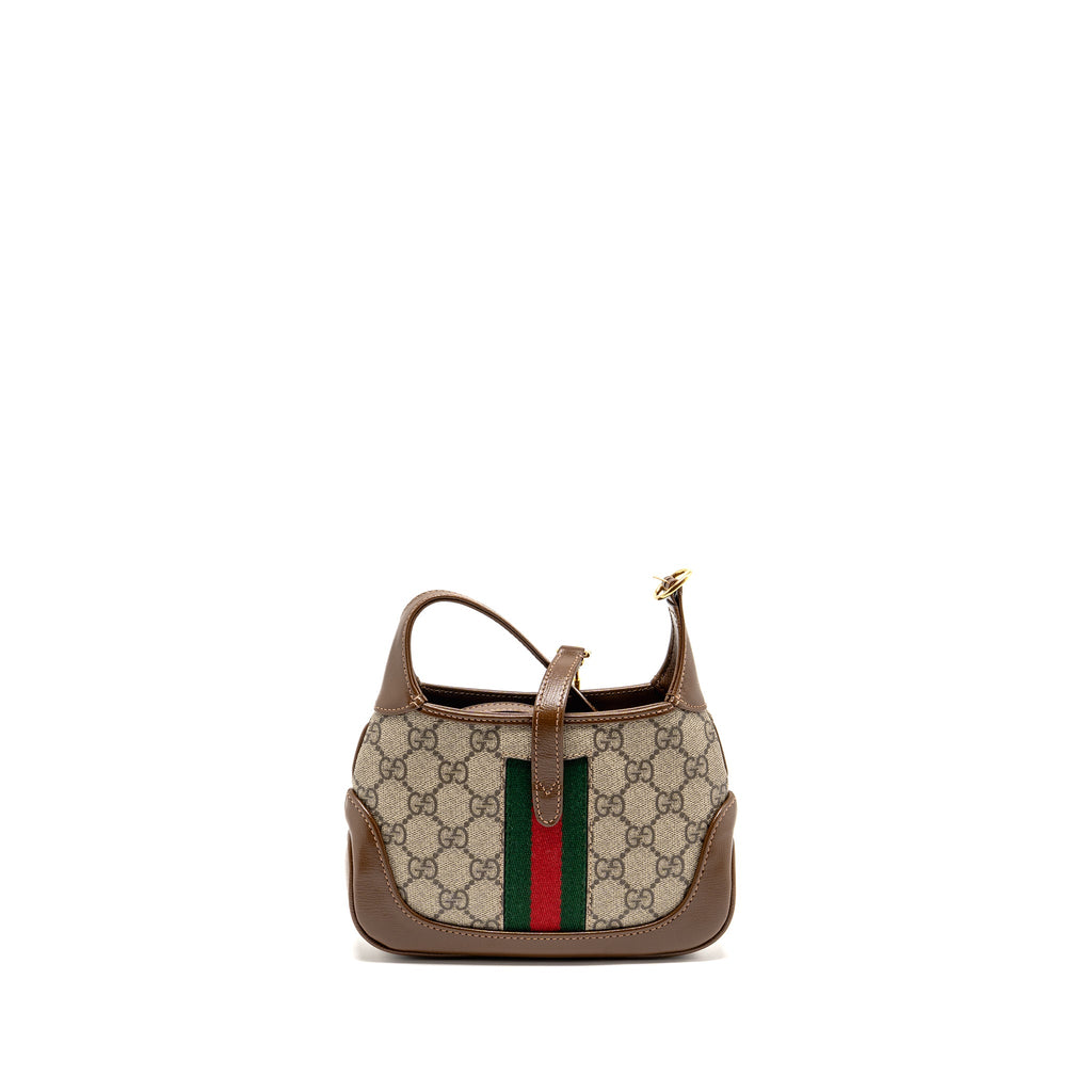 GUCCI JACKIE 1961 MINI SHOULDER BAG GG SUPREME CANVAS/CALFSKIN BROWN/MULTICOLOUR GHW