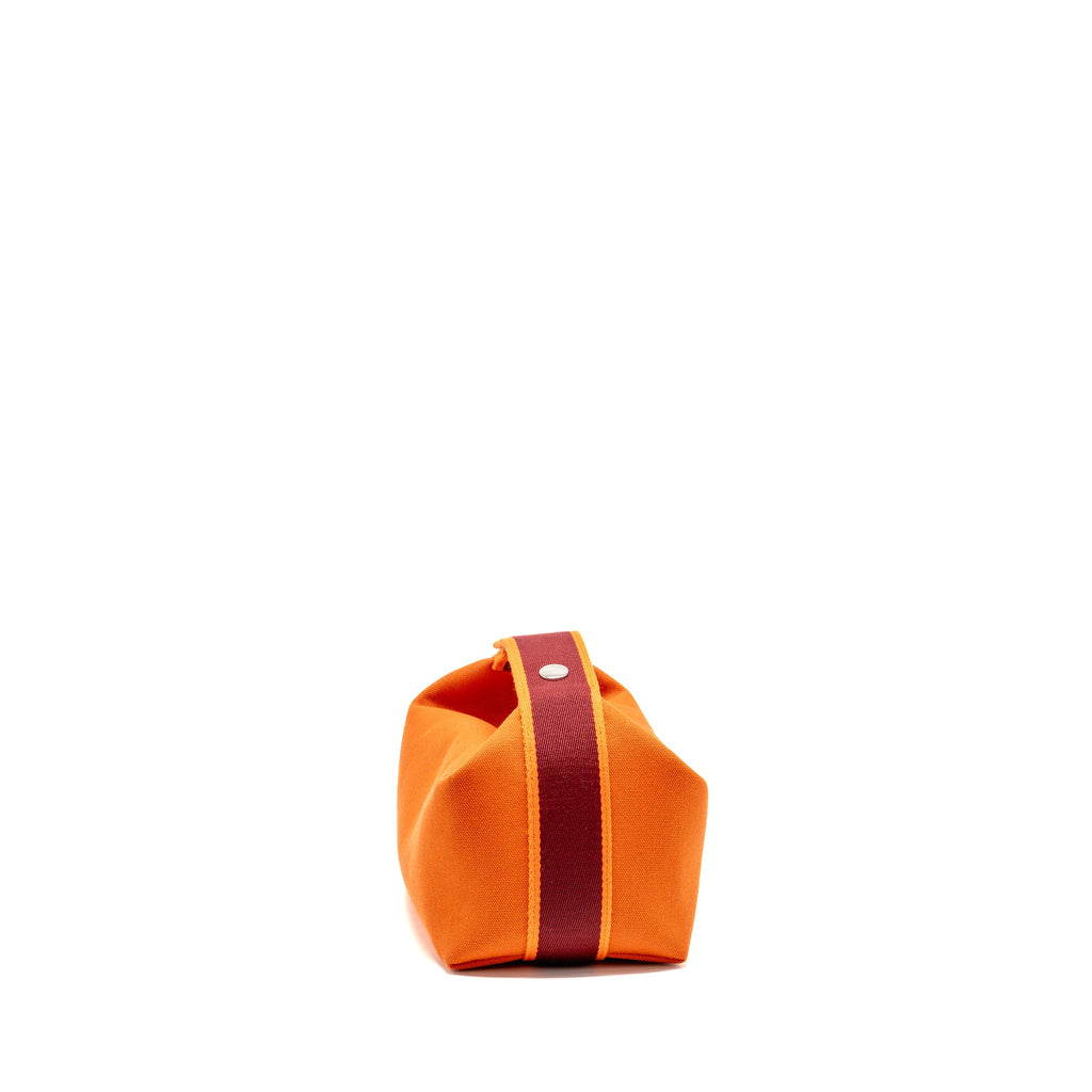 HERMES BRIDE-A-BRAC TRAVEL CASE, SMALL MODEL CANVAS ORANGE FEU SHW