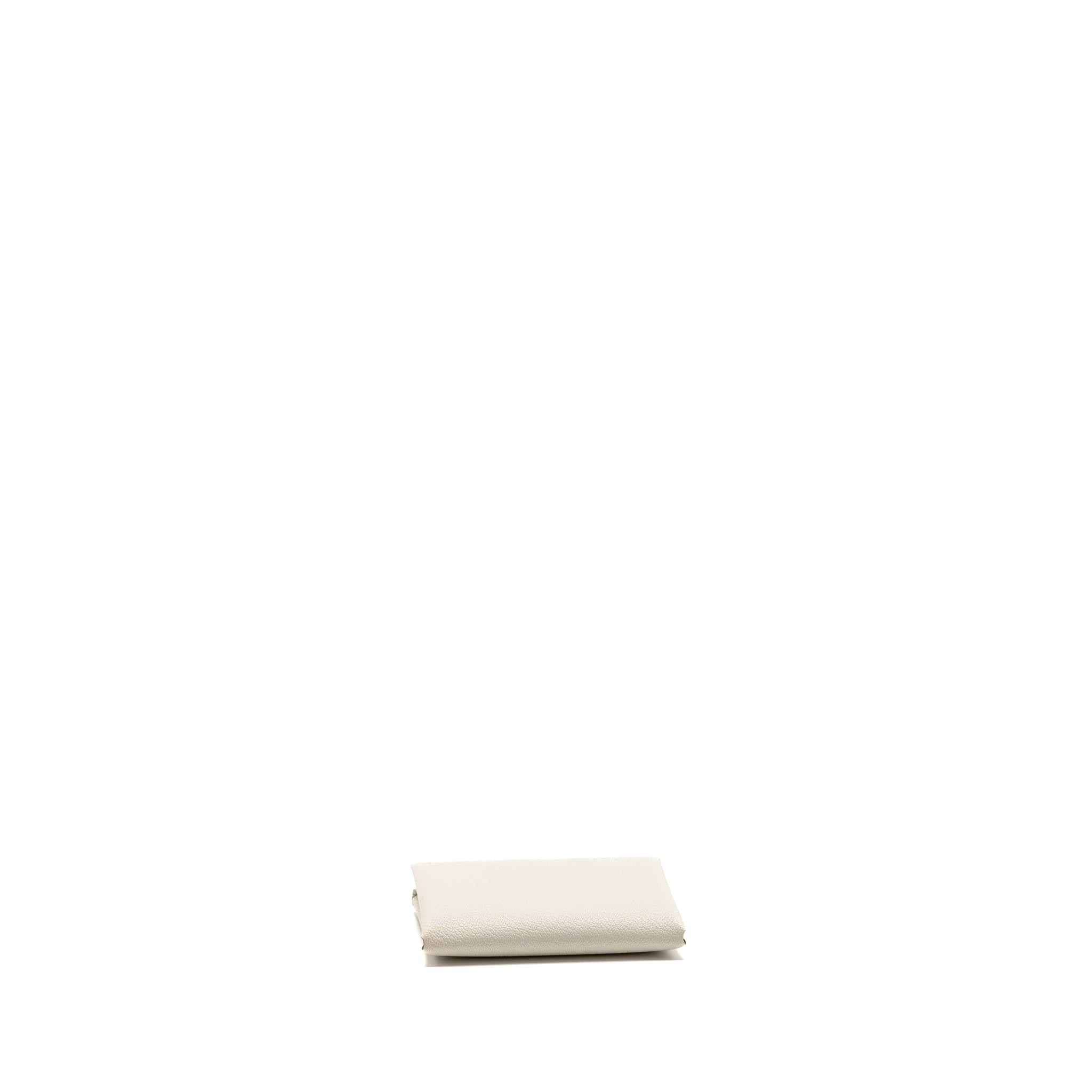 HERMES CALVI DUO CARD HOLDER CHEVRE MYSORE GOATSKIN GRIS PALE SHW