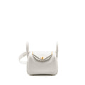 HERMES MINI LINDY CLEMENCE NEW WHITE GHW