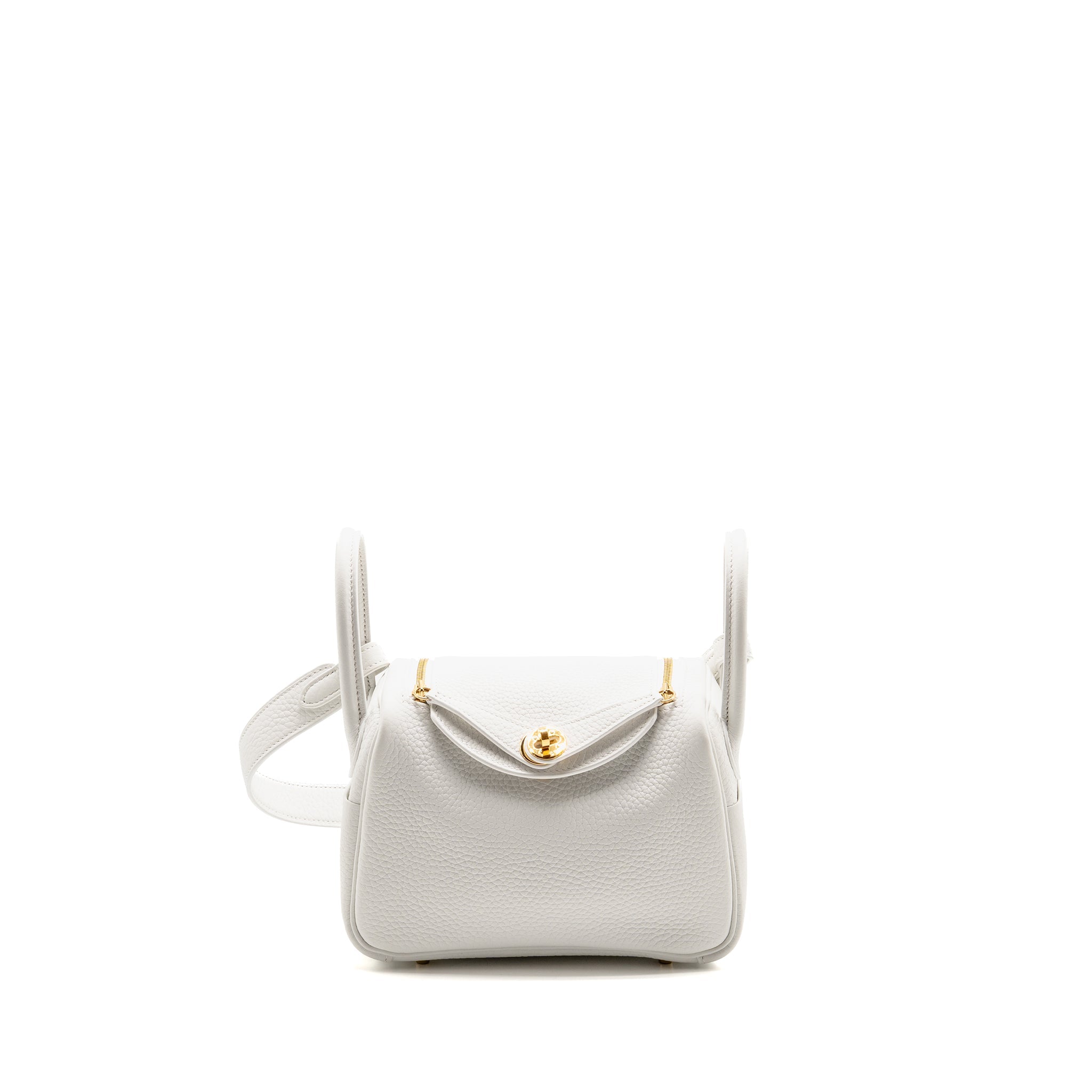 HERMES MINI LINDY CLEMENCE NEW WHITE GHW