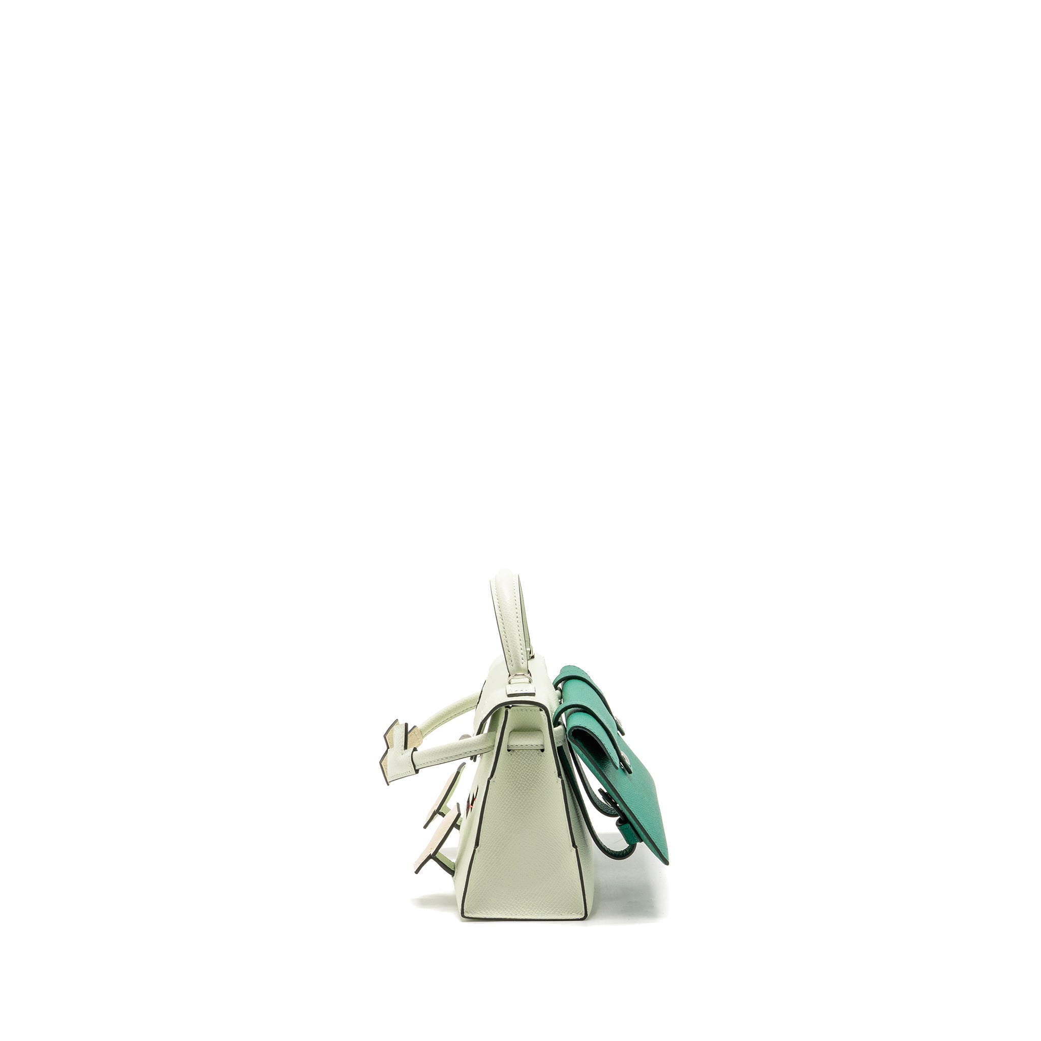 HERMES KELLYDOLE / KELLY DOLE PICTO EPSOM VERT FIZZ/ NATA/ ROSE TEXAS / VERT JADE SHW