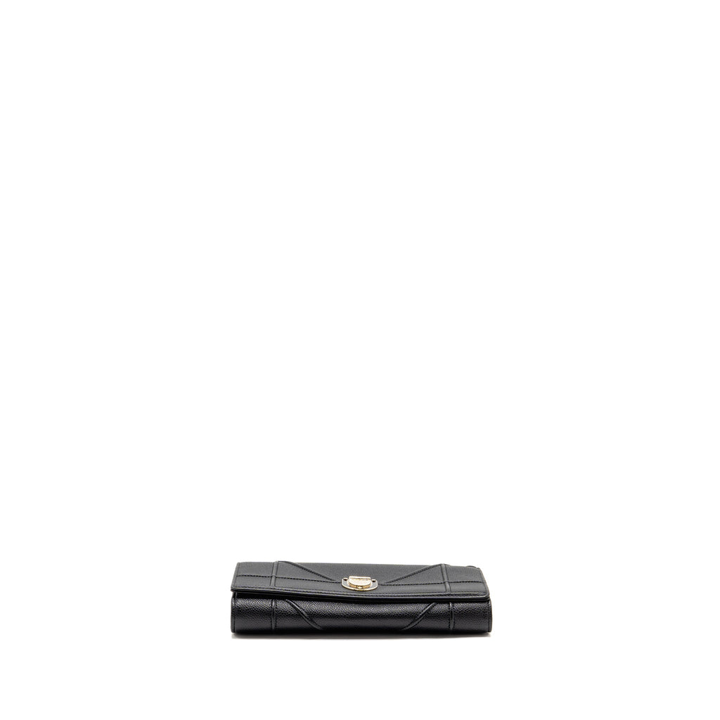 DIOR DIORAMA WALLET WITH CHAIN CALFSKIN BLACK GHW