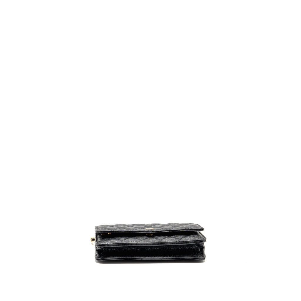 CHANEL CLASSIC WALLET ON CHAIN CAVIAR BLACK GHW (MICROCHIP)
