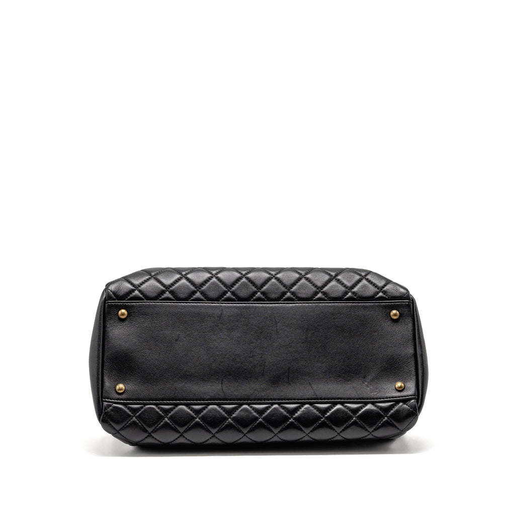 CHANEL JUST MADEMOISELLE BOWLING BAG LAMBSKIN BLACK GHW