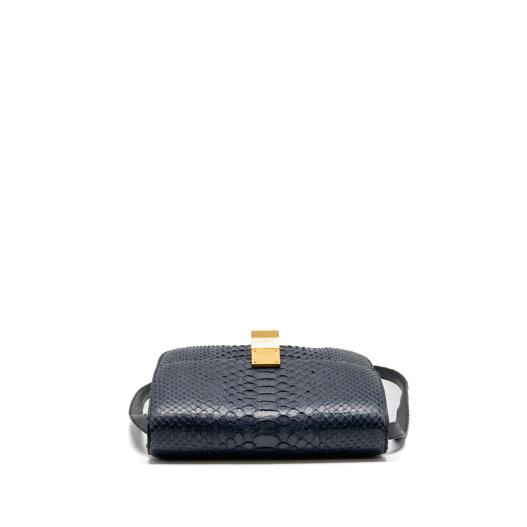 CELINE MEDIUM CLASSIC BOX BAG PYTHON NAVY GHW