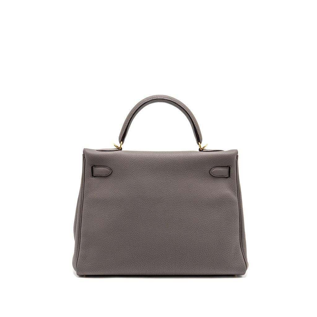 HERMES KELLY 32 TOGO 8F GRIS ETAIN GHW