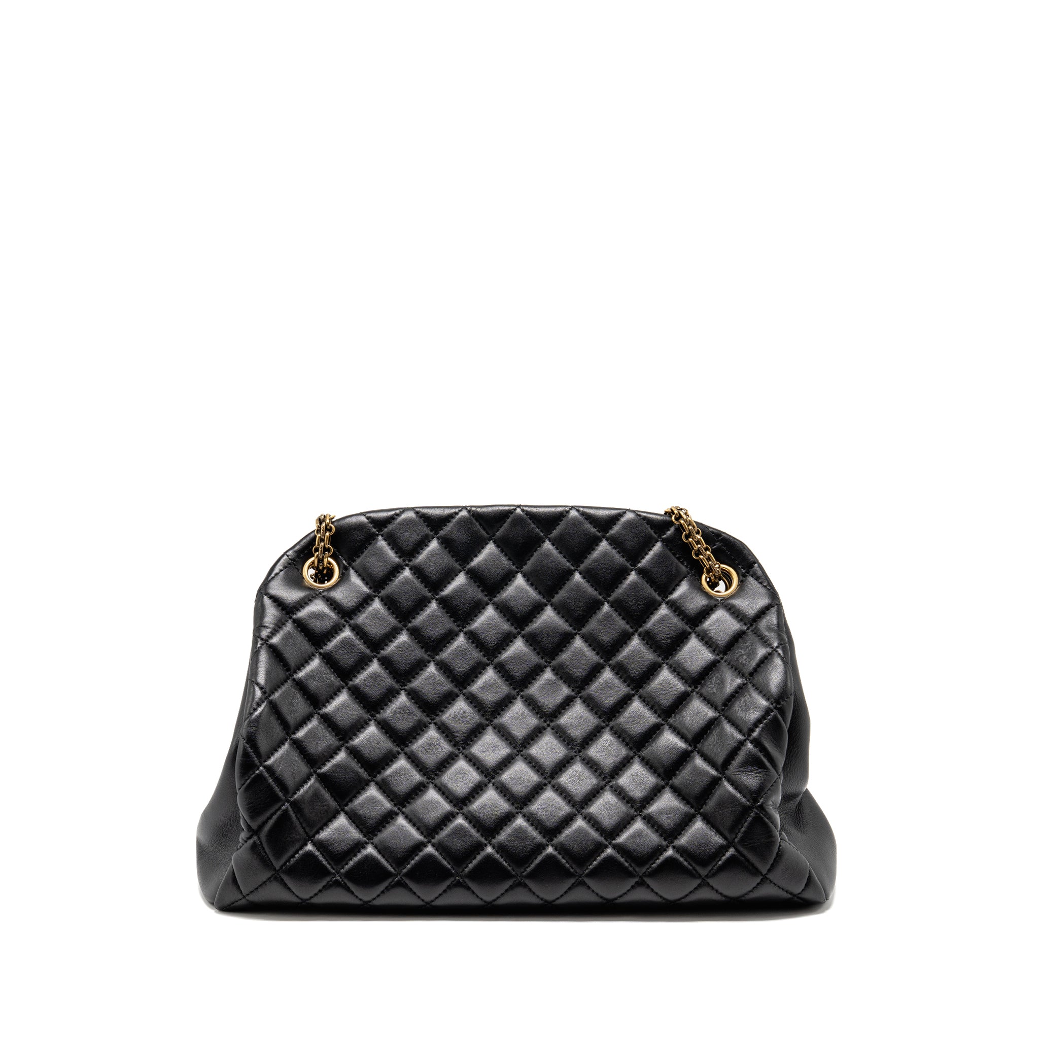 CHANEL JUST MADEMOISELLE BOWLING BAG LAMBSKIN BLACK GHW