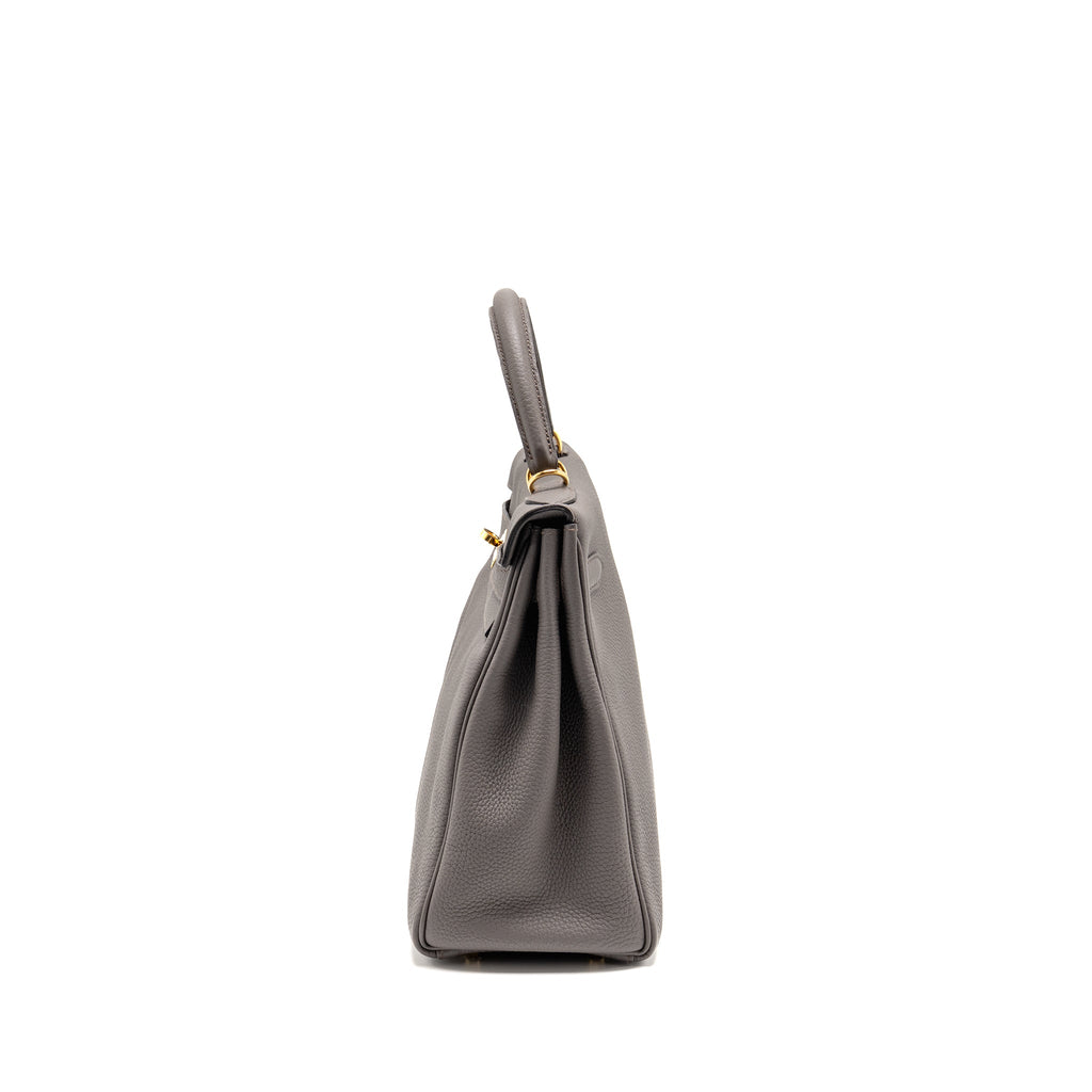 HERMES KELLY 32 TOGO 8F GRIS ETAIN GHW