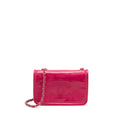 CHANEL SMALL VINYL FLAP BAG WITH CHAIN LEATHER HOT PINK SHW