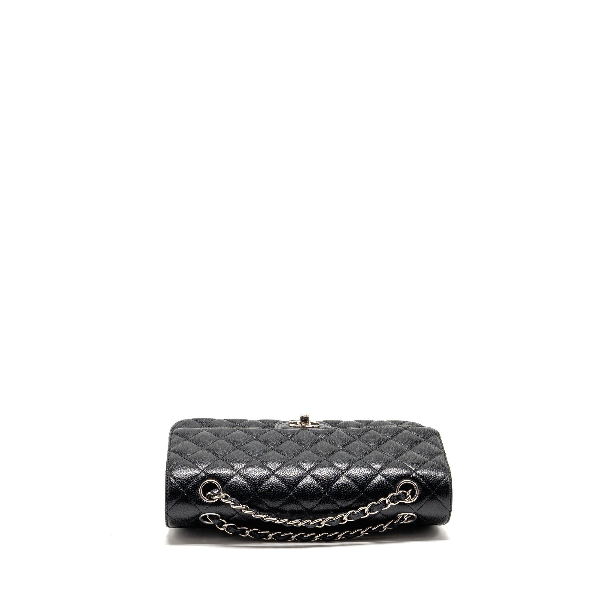 CHANEL MEDIUM CLASSIC DOUBLE FLAP BAG CAVIAR BLACK SHW