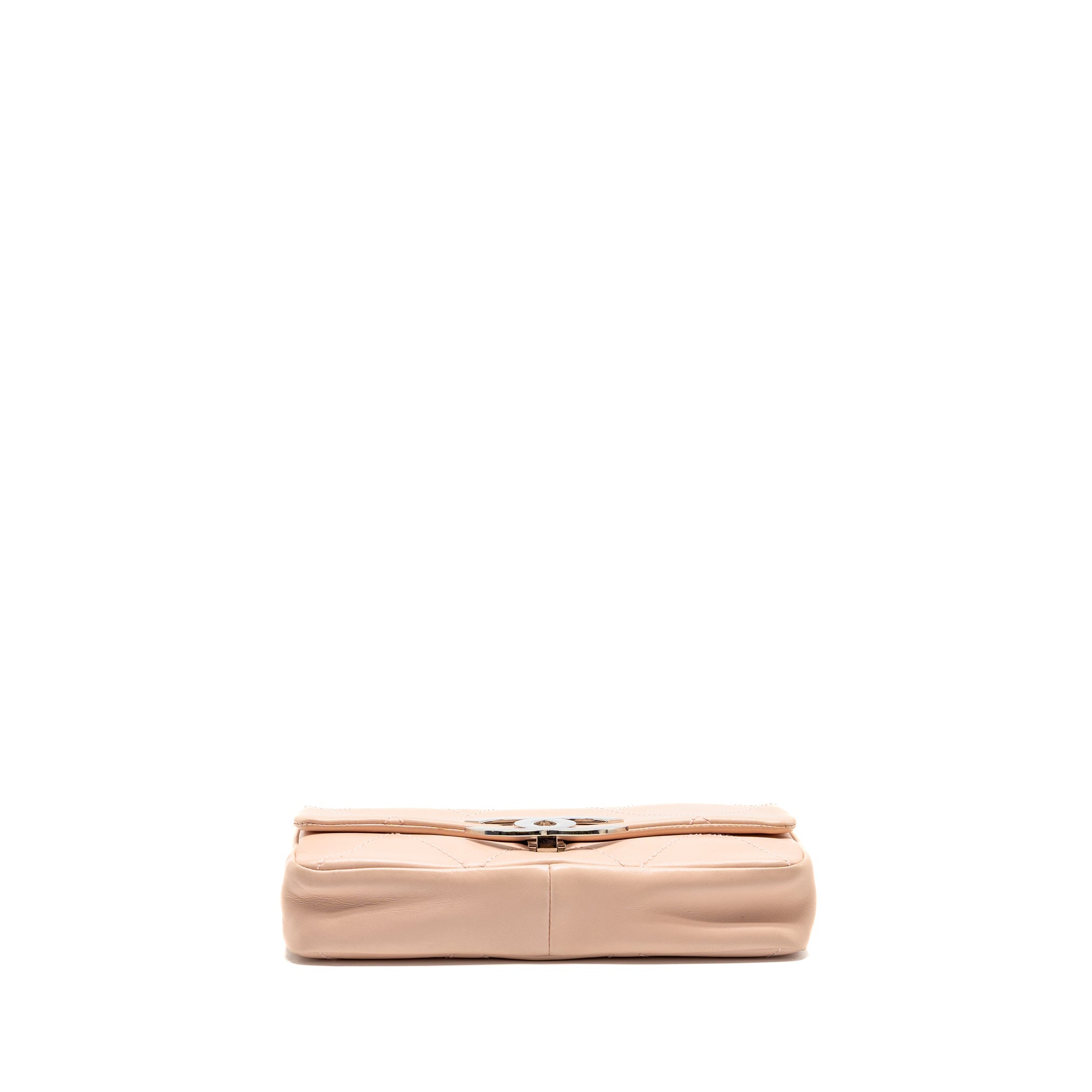 CHANEL VINTAGE GIANT CC FLAP BAG LAMBSKIN ROSE CLAIR SHW