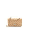 CHANEL MEDIUM CLASSIC DOUBLE FLAP BAG CAVIAR BEIGE SHW (MICROCHIP)