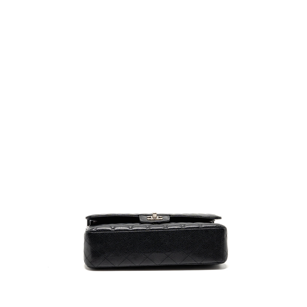 CHANEL MEDIUM CLASSIC DOUBLE FLAP BAG CAVIAR BLACK SHW