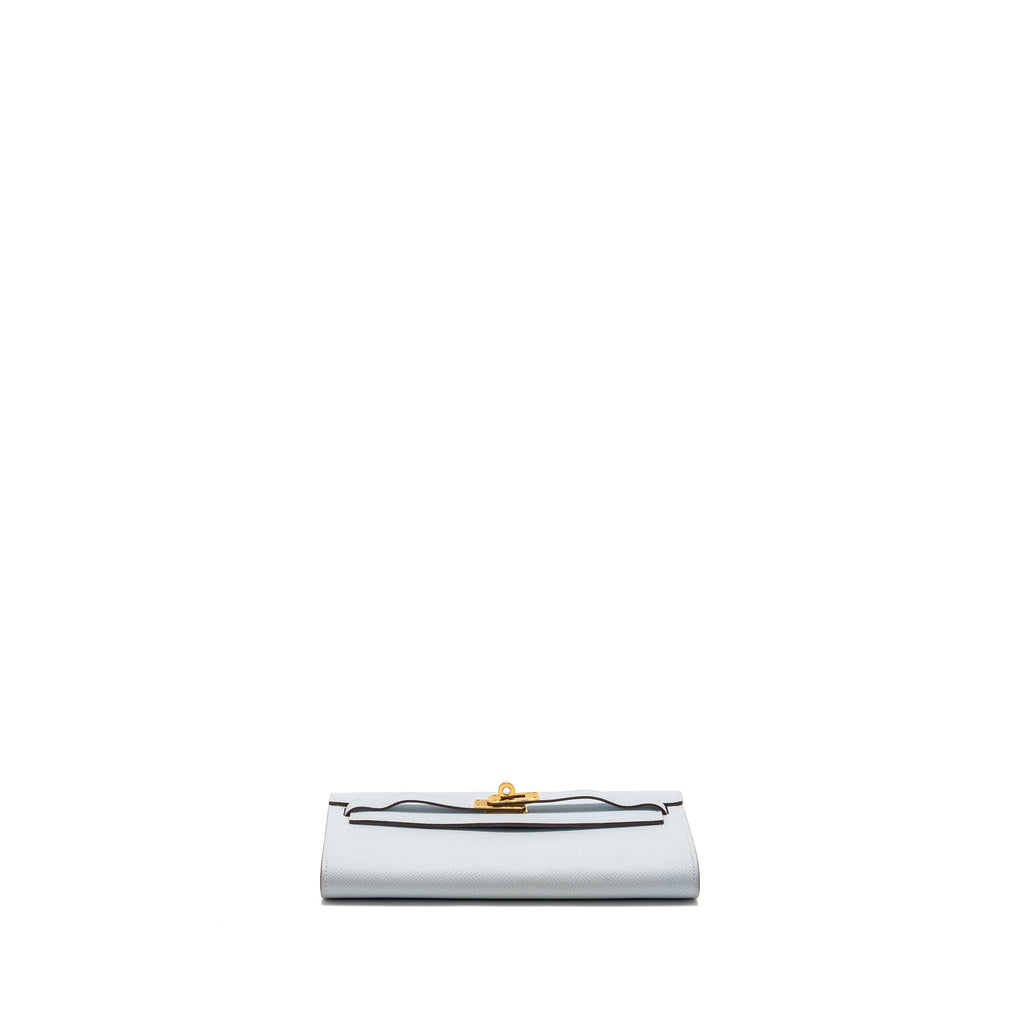 HERMES CLASSIC KELLY TO GO EPSOM BLUE BRUME GHW