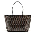 GOYARD ARTOIS MM HANDBAG GOYARDINE CANVAS/CALFSKIN BLACK SHW