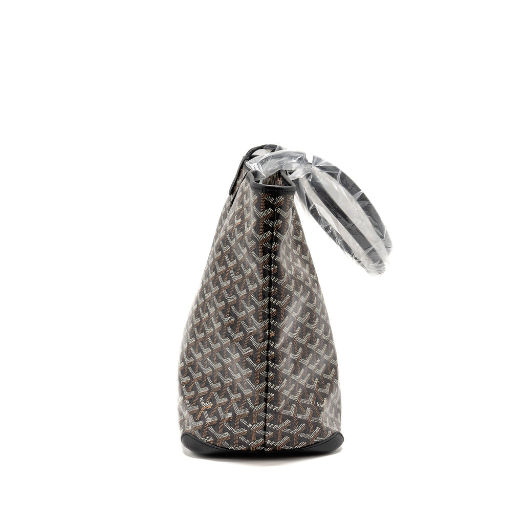 GOYARD ARTOIS MM HANDBAG GOYARDINE CANVAS/CALFSKIN BLACK SHW
