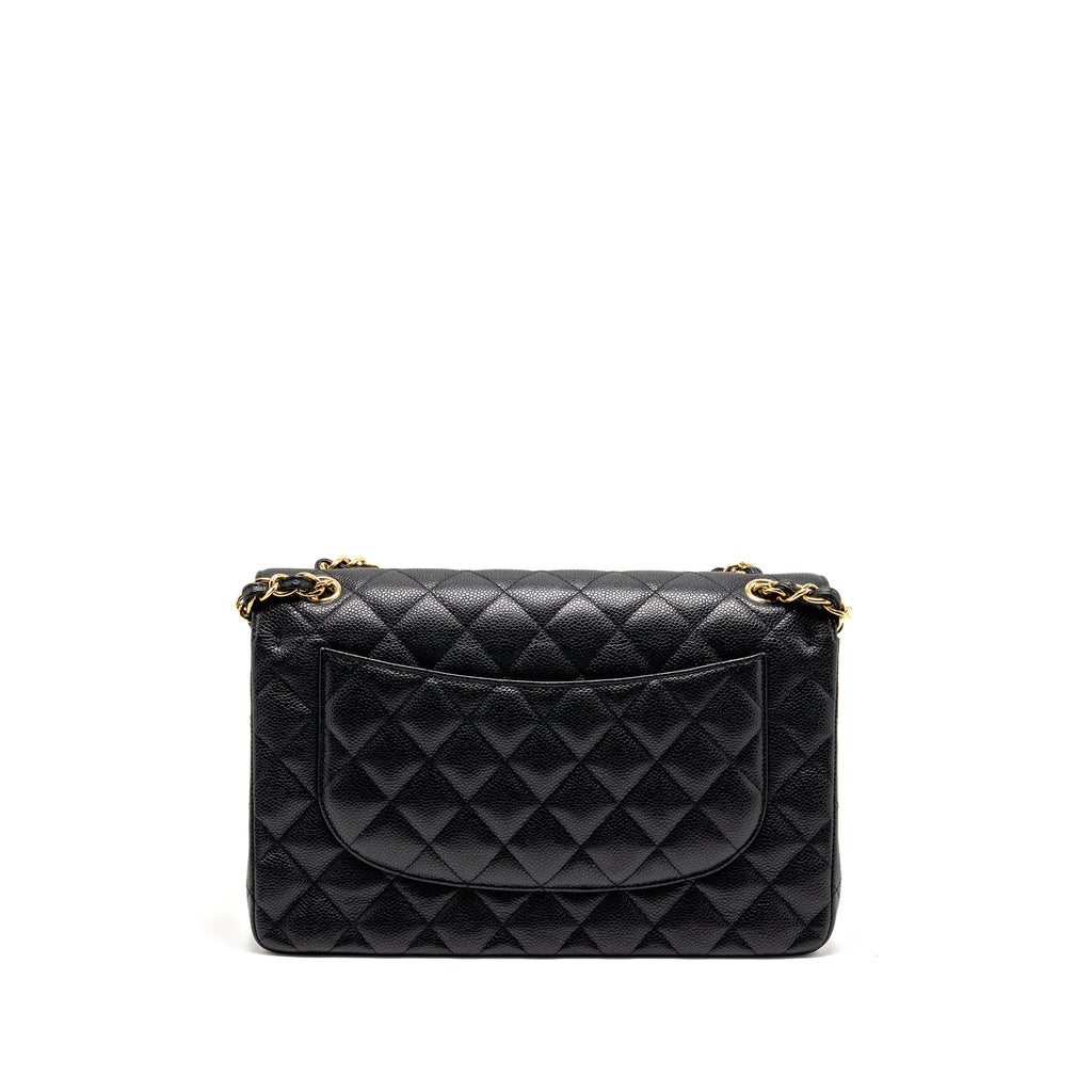 CHANEL JUMBO CLASSIC DOUBLE FLAP BAG CAVIAR BLACK GHW