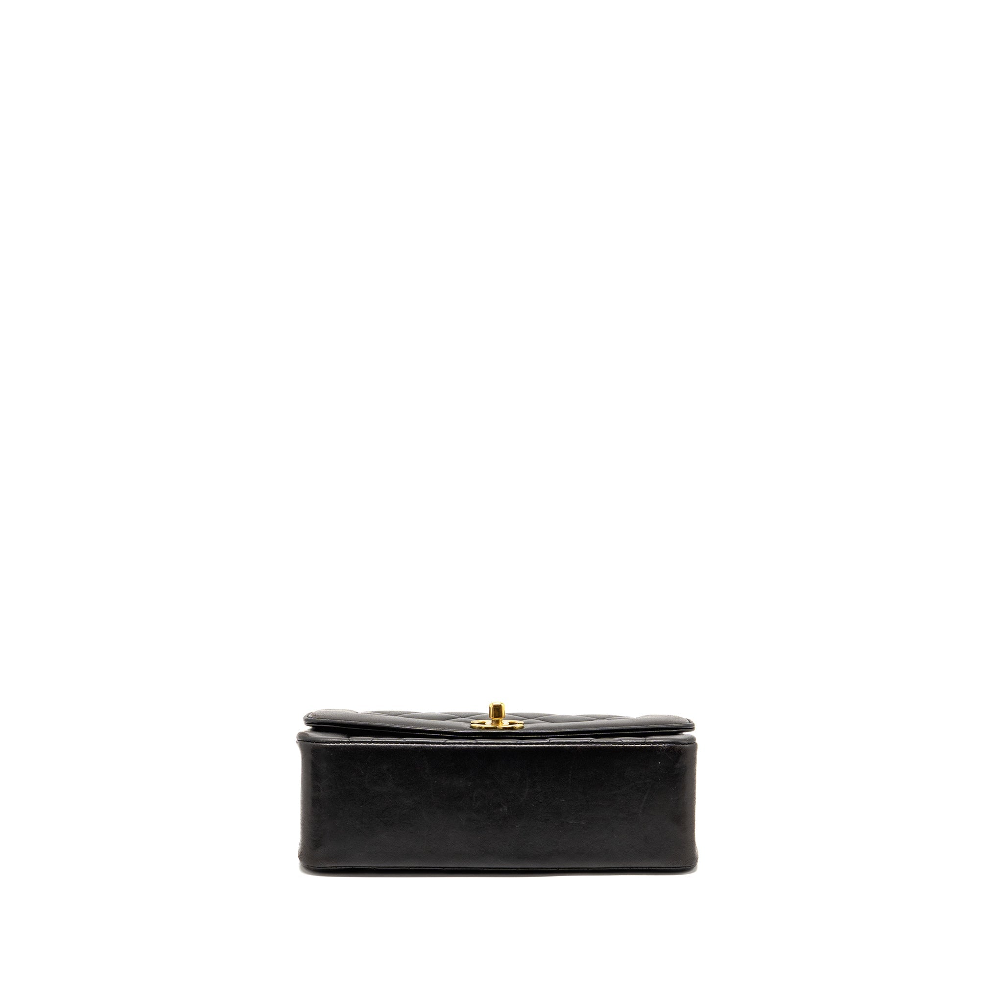 CHANEL VINTAGE SMALL DIANA QUILTED FLAP BAG LAMBSKIN BLACK GHW