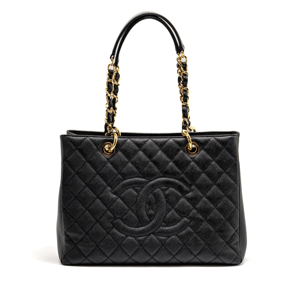 CHANEL GRAND SHOPPING TOTE BAG CAVIAR BLACK GHW