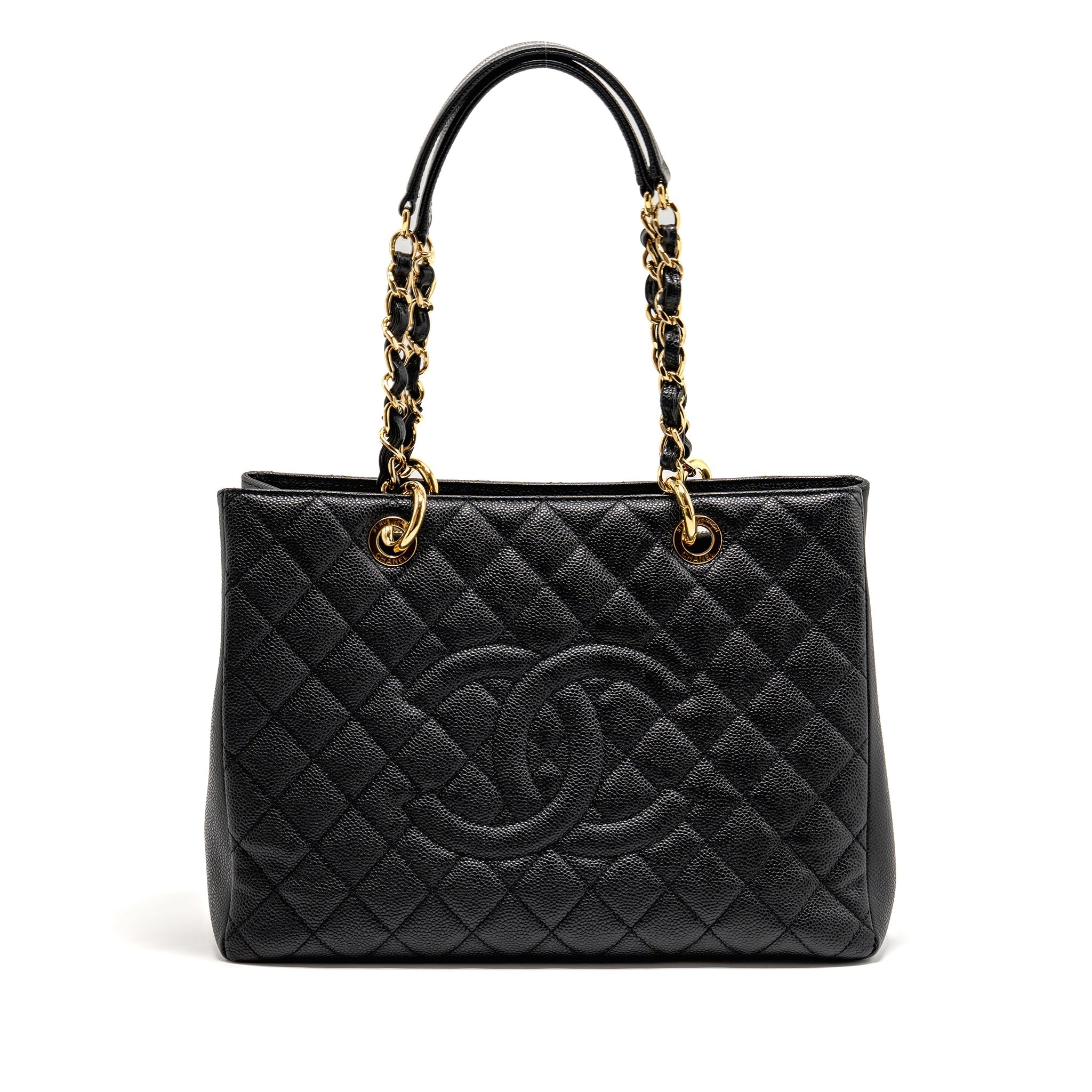 CHANEL GRAND SHOPPING TOTE BAG CAVIAR BLACK GHW