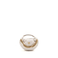 CHANEL 24S MINI ROUND BOW POUCH BAG WITH CHAIN CAVIAR WHITE GHW (MICROCHIP)