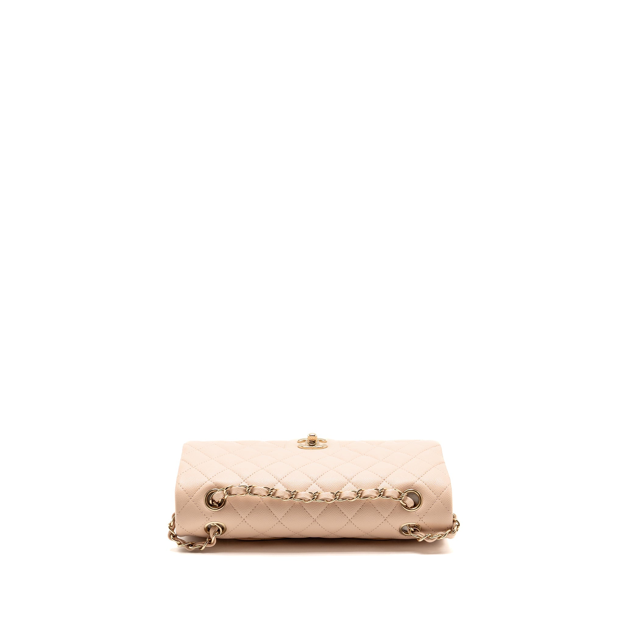 CHANEL MEDIUM CLASSIC DOUBLE FLAP BAG CAVIAR LIGHT PINK LGHW (MICROCHIP)
