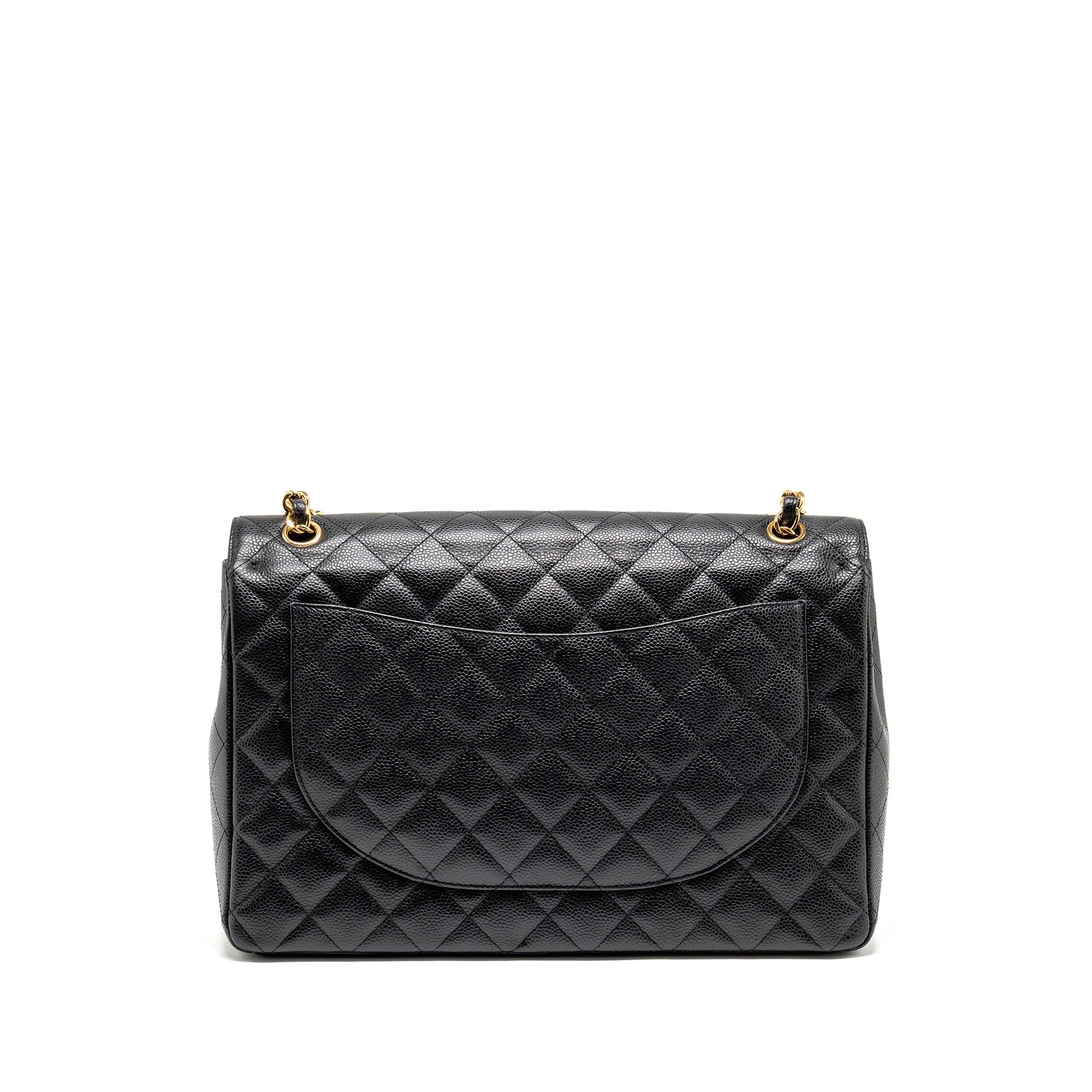 CHANEL MAXI CLASSIC DOUBLE FLAP BAG CAVIAR BLACK GHW