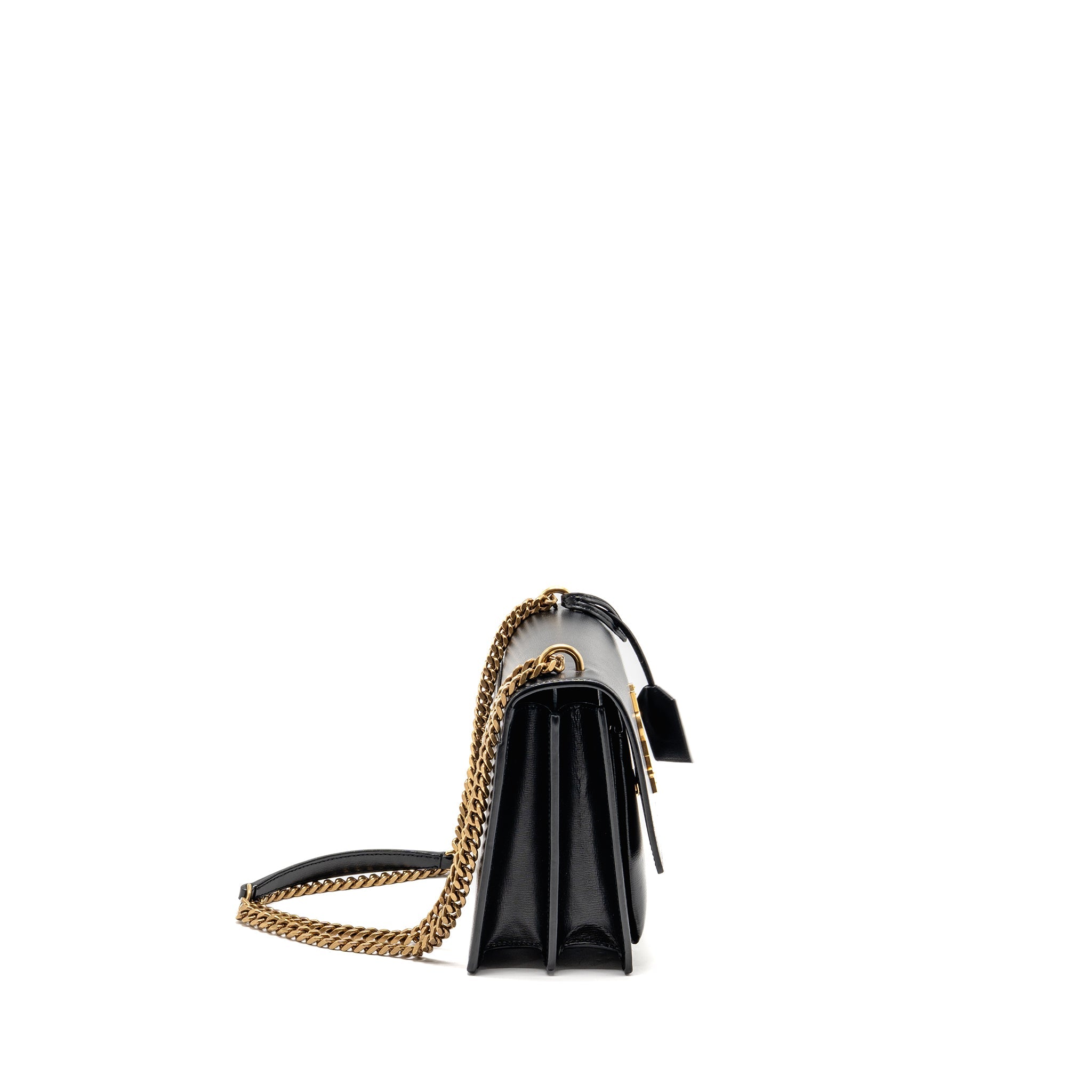 SAINT LAURENT/YSL MEDIUM SUNSET BAG SMOOTH LEATHER BLACK GHW
