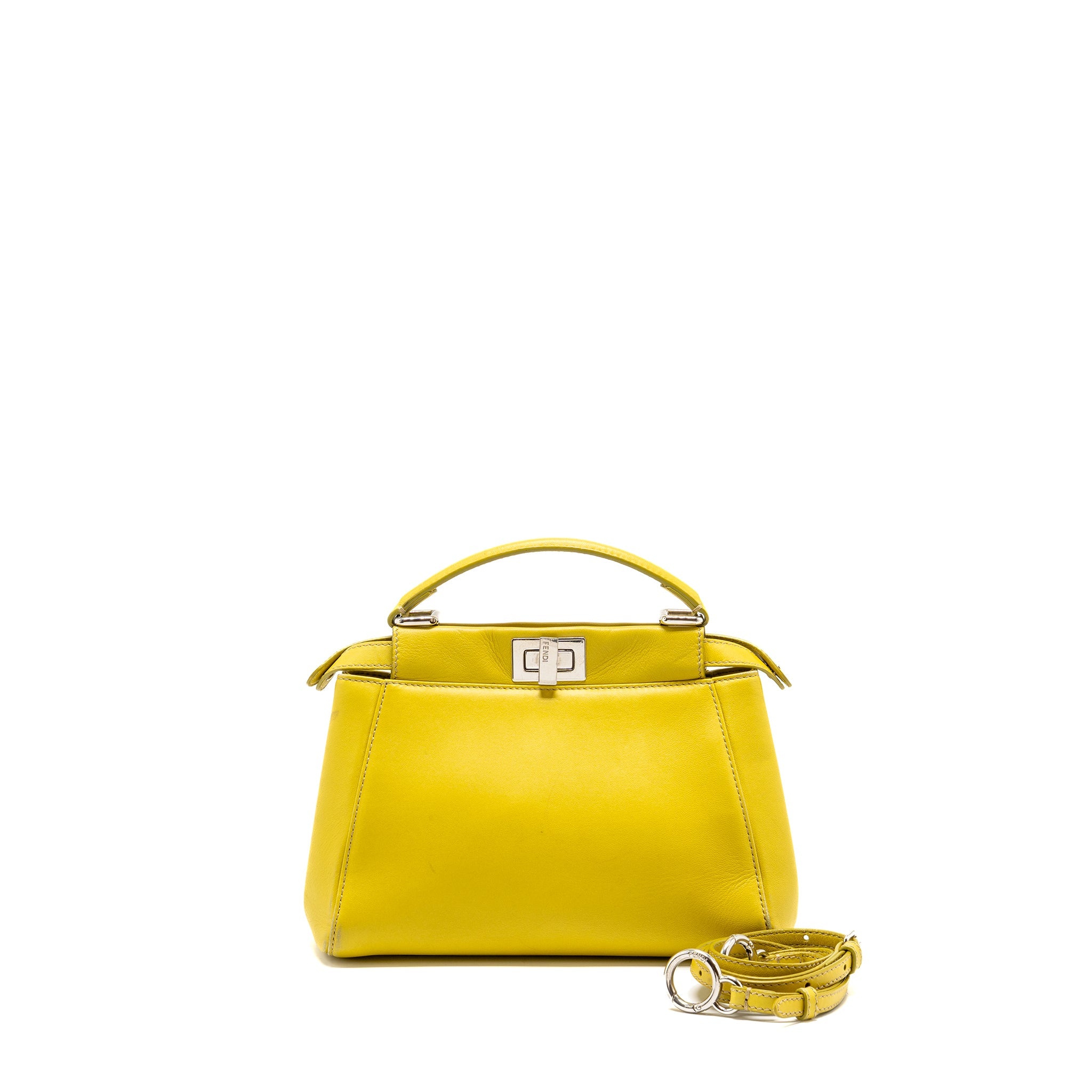 FENDI MINI PEEKABOO LAMBSKIN LIGHT GREEN SHW
