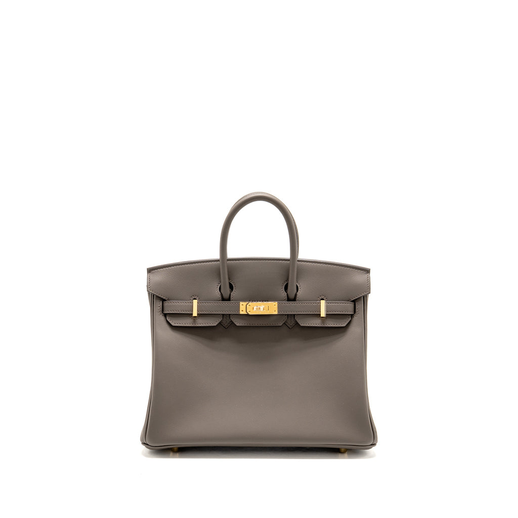 HERMES BIRKIN 25 SWIFT 8F GRIS ETAIN GHW