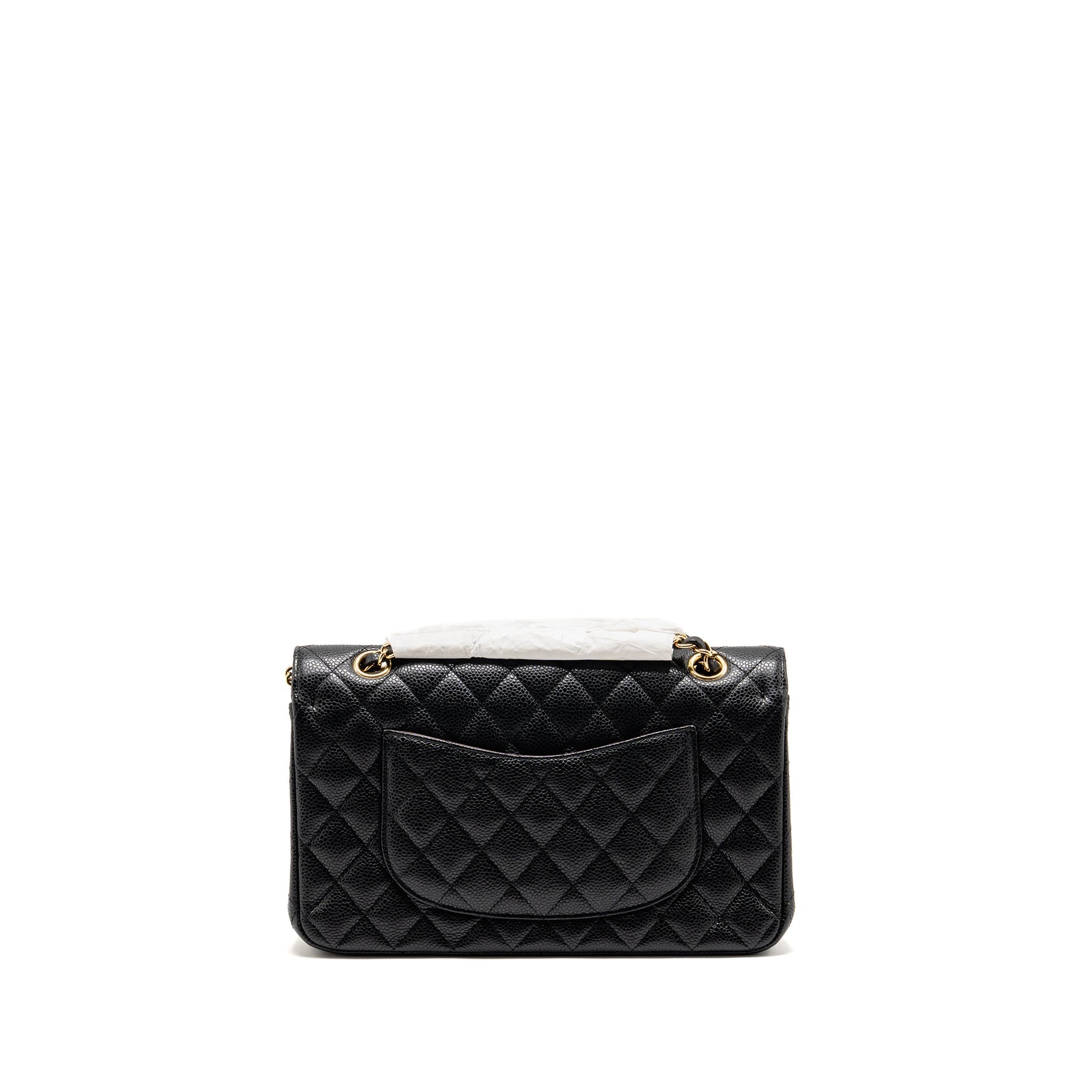 CHANEL MEDIUM CLASSIC DOUBLE FLAP BAG CAVIAR BLACK GHW