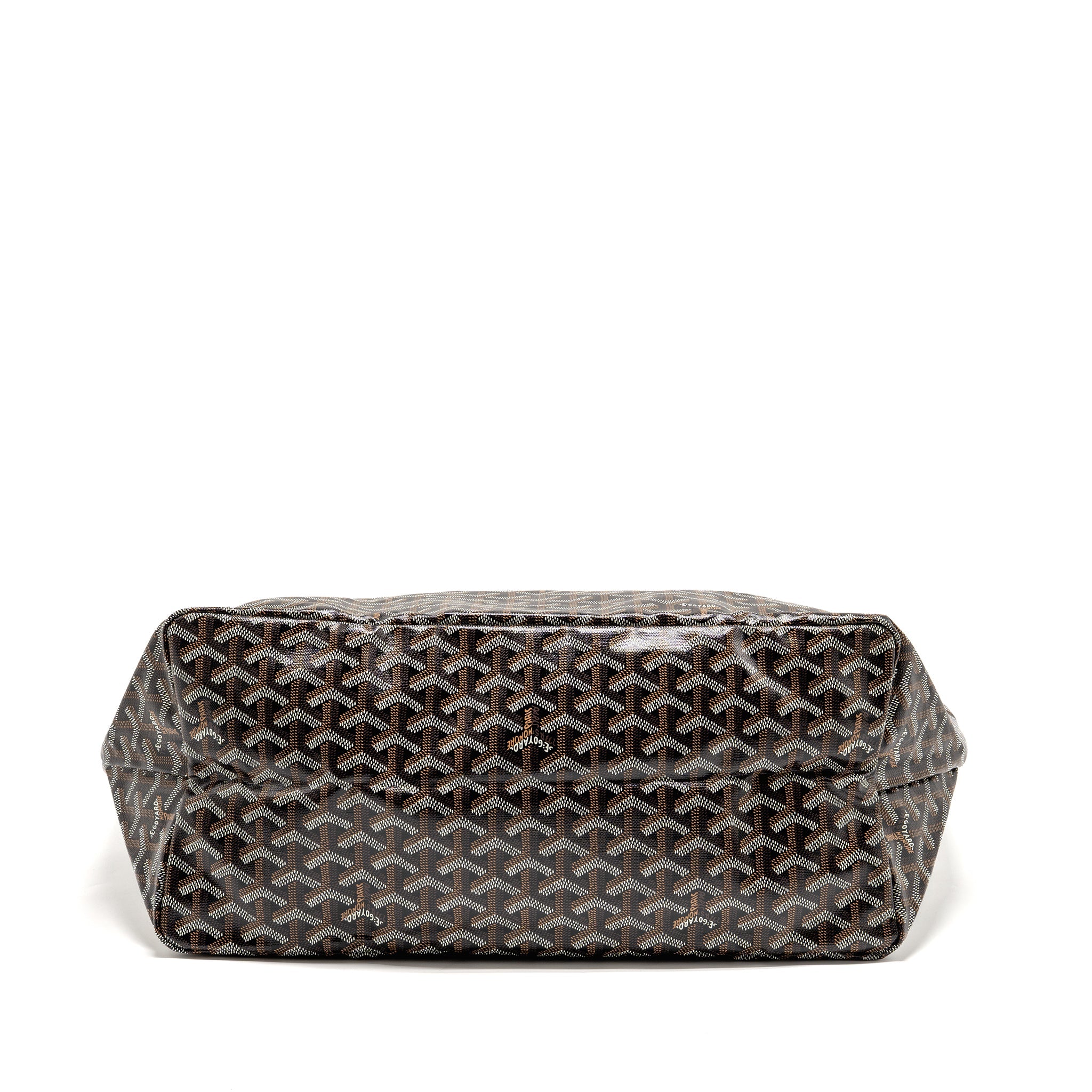 GOYARD SAINT LOUIS GM TOTE BAG GOYARDINE CANVAS/LEATHER BLACK/BROWN SHW