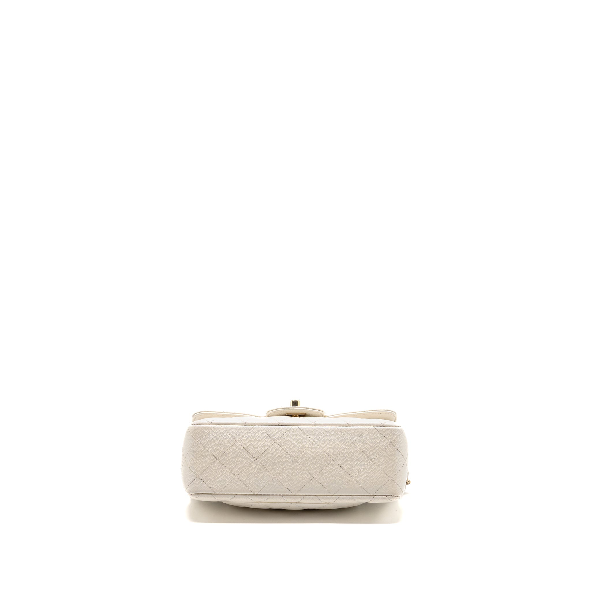 CHANEL MINI RECTANGULAR FLAP BAG CAVIAR WHITE LGHW