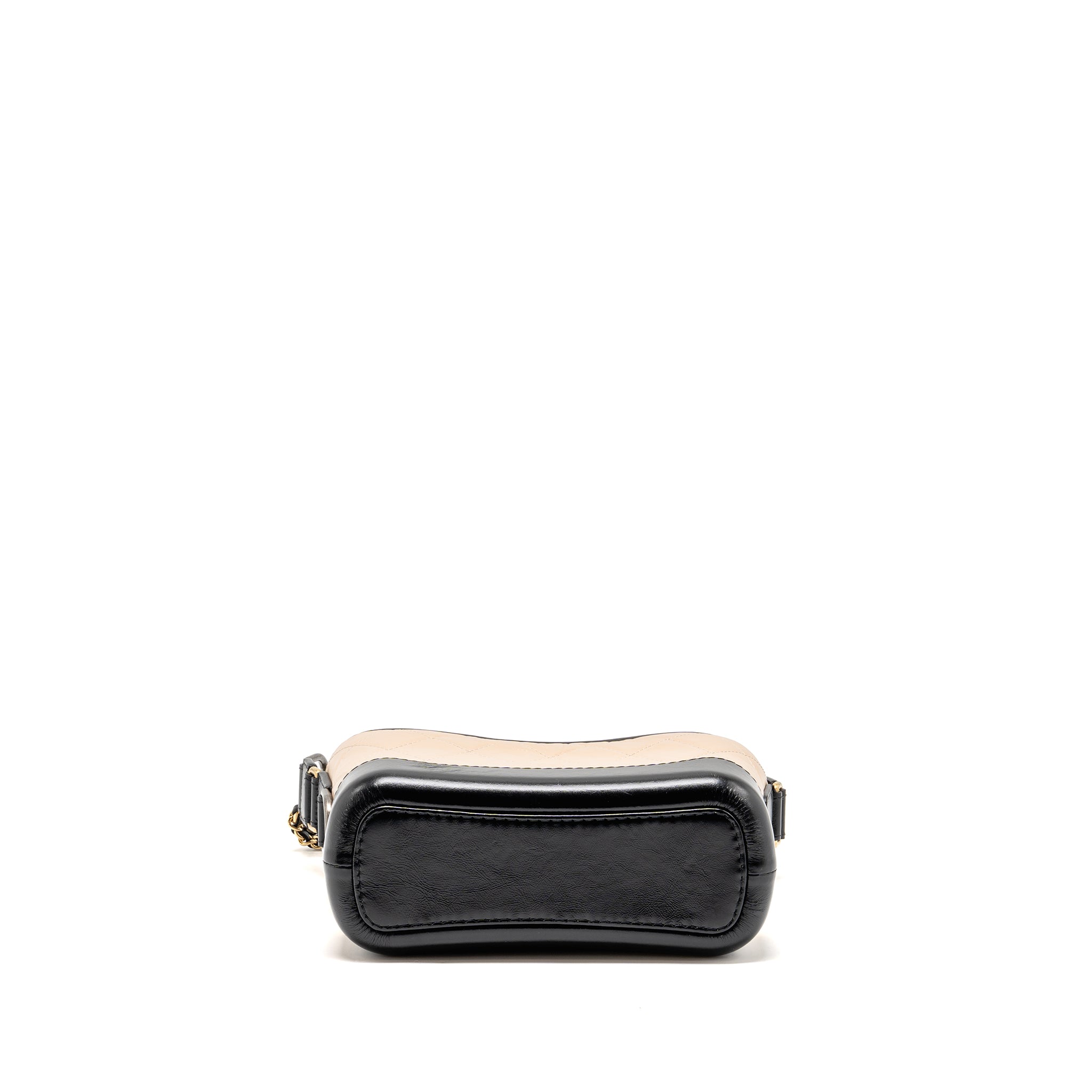 CHANEL SMALL GABRIELLE HOBO BAG AGED CALFSKIN BEIGE/BLACK MULTICOLOUR HARDWARE