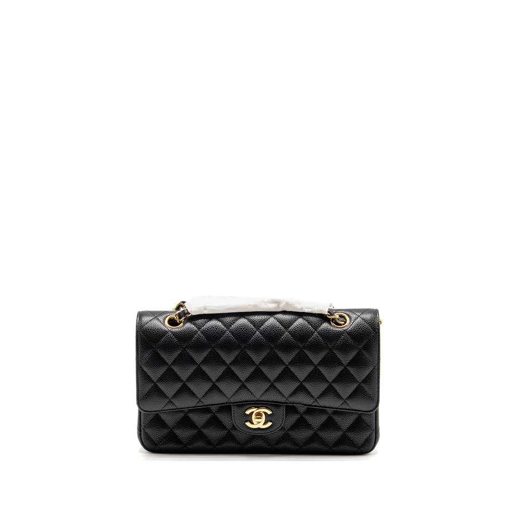 CHANEL MEDIUM CLASSIC DOUBLE FLAP BAG CAVIAR BLACK GHW