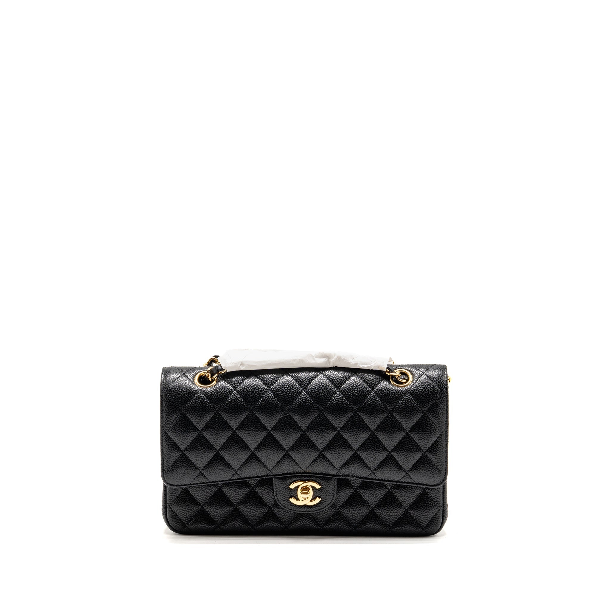CHANEL MEDIUM CLASSIC DOUBLE FLAP BAG CAVIAR BLACK GHW