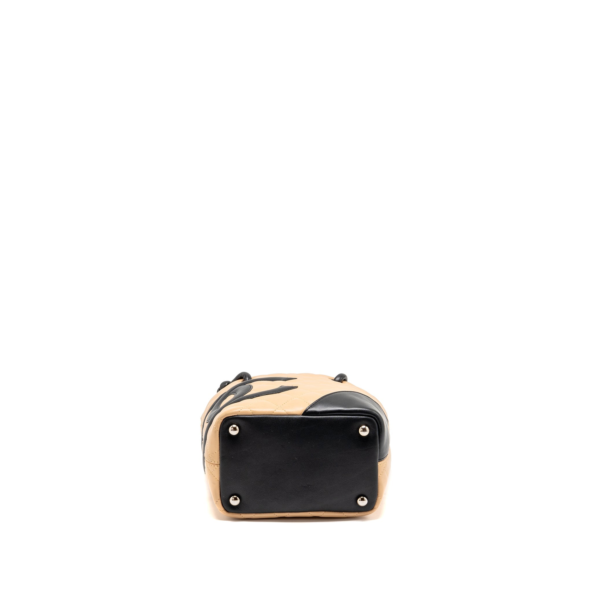 CHANEL CAMBON TOTE BAG LAMBSKIN BEIGE / BLACK SHW