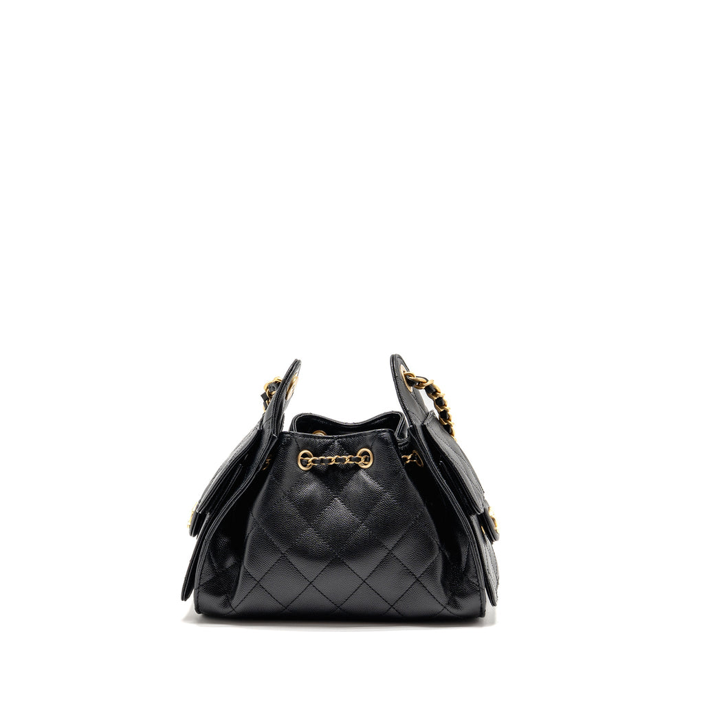 CHANEL MINI 25 BAG CAVIAR BLACK GHW (MICROCHIP)
