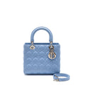 DIOR MEDIUM LADY DIOR LAMBSKIN LIGHT BLUE SHW