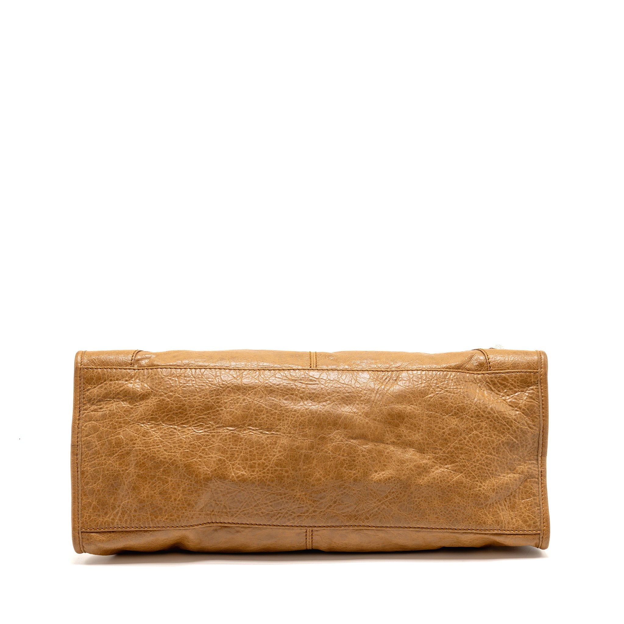 BALENCIAGA CLASSIC CITY BAG AGED CALFSKIN DARK BEIGE SHW