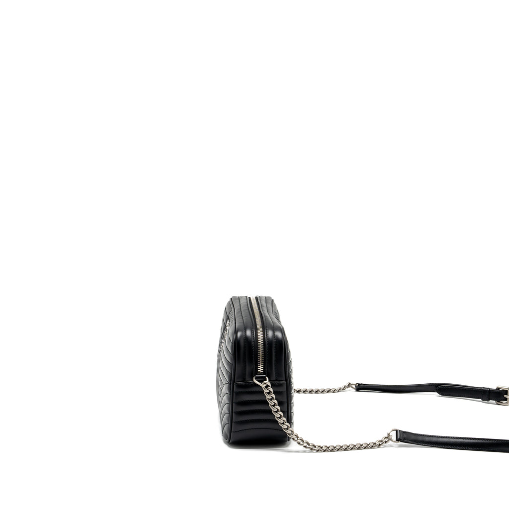 PRADA DIAGRAMME CAMERA CROSSBODY BAG CALFSKIN BLACK RUTHENIUM HARDWARE
