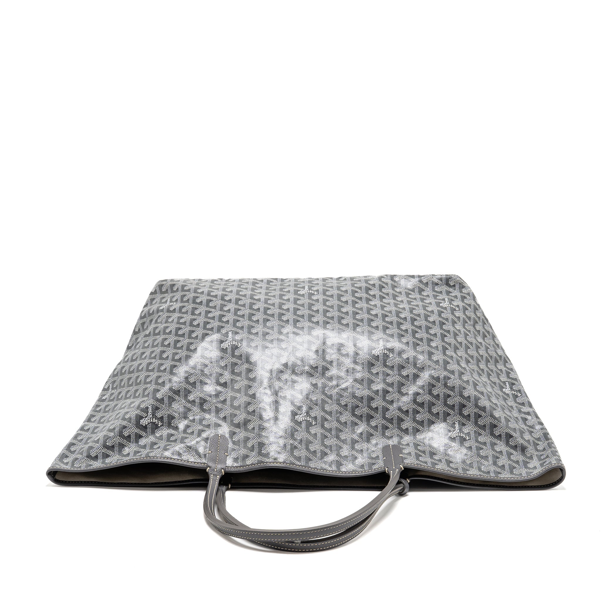 GOYARD SAINT LOUIS GM TOTE BAG GOYARDINE CANVAS / LEATHER GREY