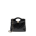 CHANEL MINI 31 BAG SHINY CALFSKIN BLACK LGHW (MICROCHIP)