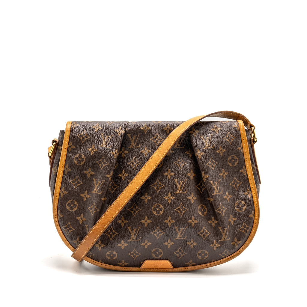 LOUIS VUITTON MENILMONTANT MM HALF MOON BAG MONOGRAM CANVAS GHW