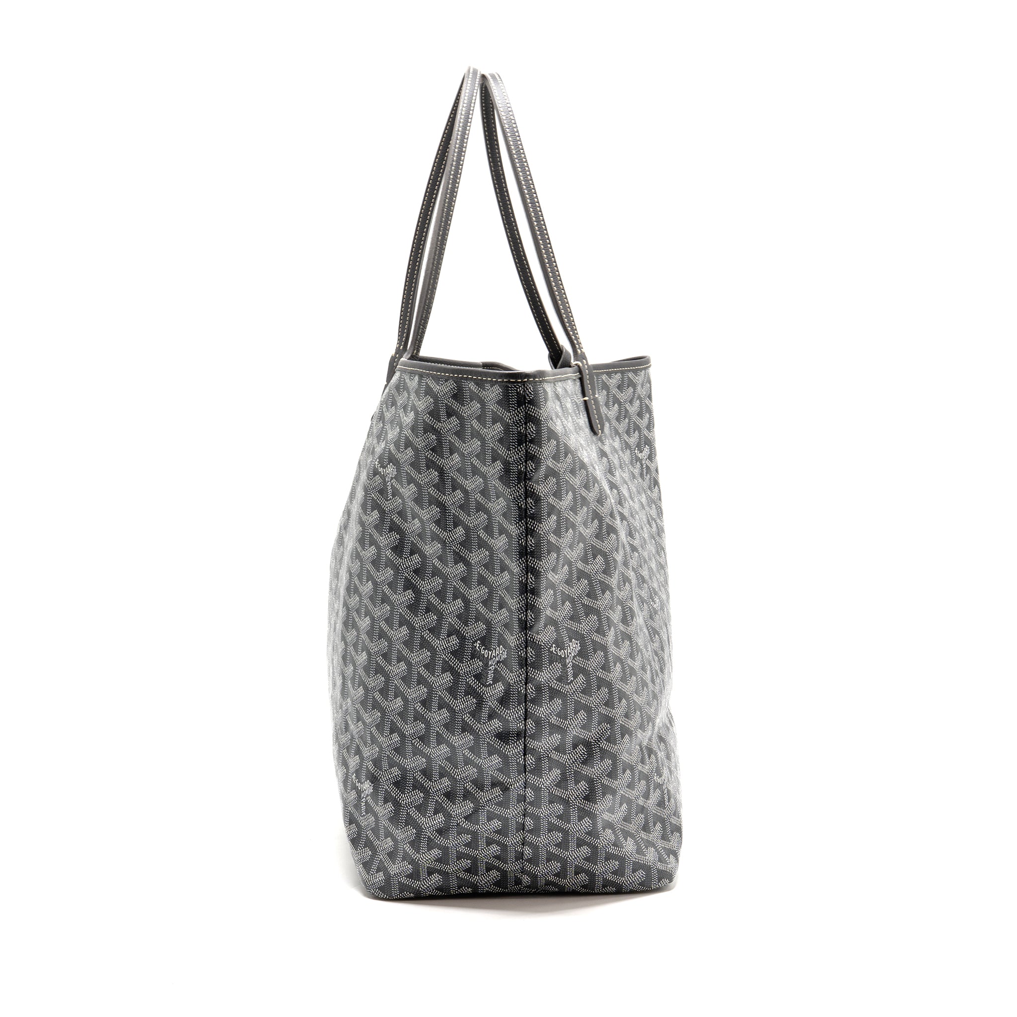 GOYARD SAINT LOUIS GM TOTE BAG GOYARDINE CANVAS / LEATHER GREY