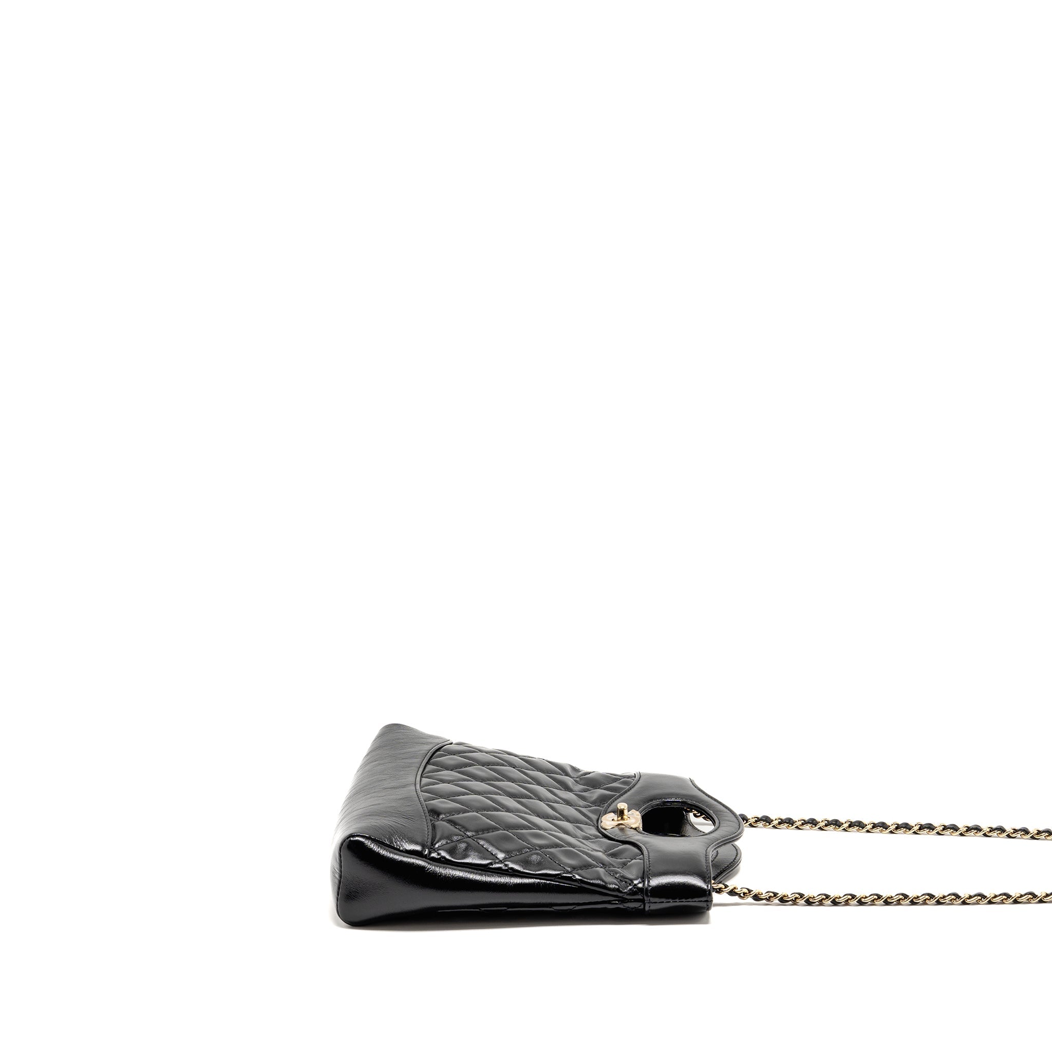 CHANEL MINI 31 BAG SHINY CALFSKIN BLACK LGHW (MICROCHIP)