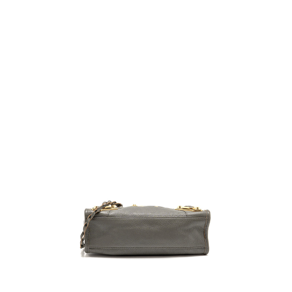 BALENCIAGA MINI CITY BAG CALFSKIN GREY GHW