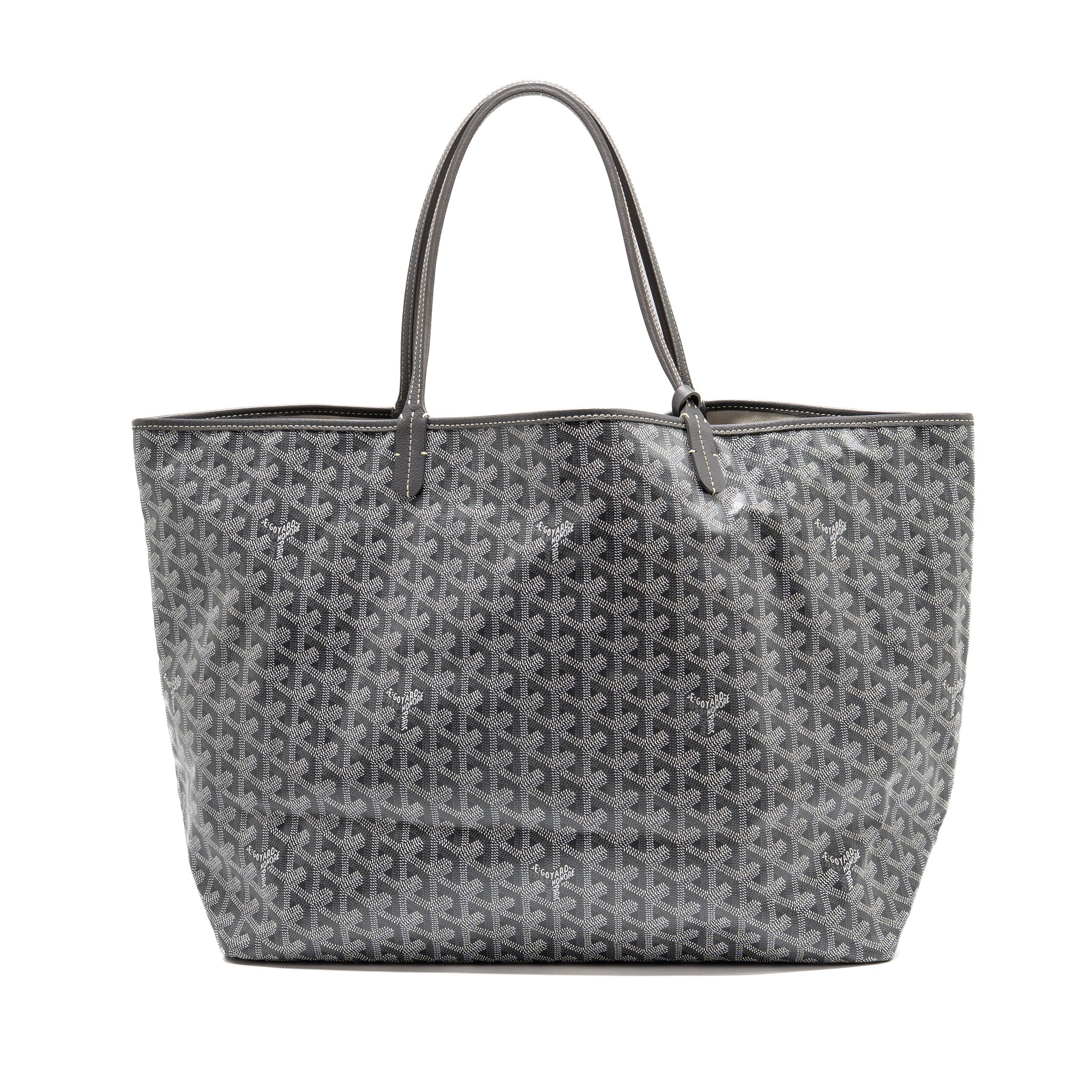 GOYARD SAINT LOUIS GM TOTE BAG GOYARDINE CANVAS / LEATHER GREY