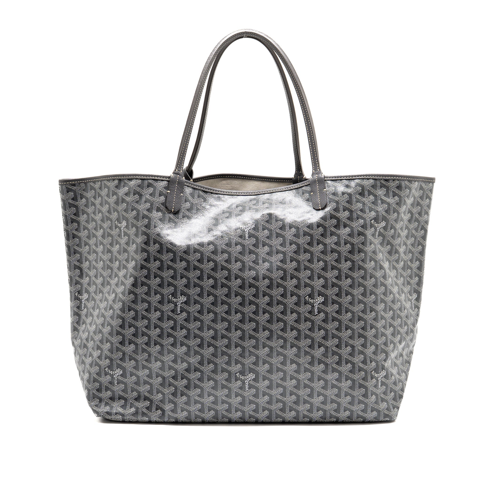 GOYARD SAINT LOUIS GM TOTE BAG GOYARDINE CANVAS / LEATHER GREY